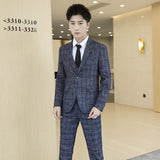 Seersucker Suit Slim-Fitting Suit Three-Piece Plaid Suit