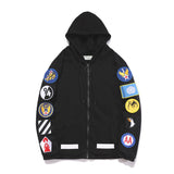 Off White Zipper Hoodie Off Embroidery Team Armband Zipper Cardigan Hoodie Coat