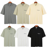 Essentials Polo Shirt High Street Fog Fear of God Essential Double Line Letter Lapel T-shirt