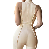 Summer Women's Sexy Sleeveless High Waist Breathable Hip Raise Skinny Sports Casual Jumpsuit