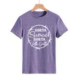 Beth Dutton Outfits Sorta Sweet Sorta Beth Dutton round Neck Casual Short Sleeve Loose plus Size Fashion T-shirt