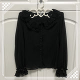 Gothic Lolita Harajuku Style Clothing Autumn Versatile Lolita Inner Solid Color Shirt