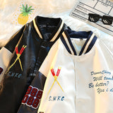 Corduroy Patch Jacket Corduroy Baseball Uniform Jacket Loose