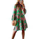 Women Exotic Dresses Long Sleeve Printed Dress