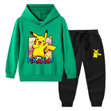 Children Pokemon Pikachu Hoodie & Pant Set Sweater Set Two-Piece Cotton Trendy