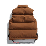 Men Vest Frock Vest Cotton-Padded Jacket Men's Winter