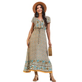 Beth Dutton Bohemian Dress Summer Spring Midi Dresses Vacation Beach Dress for Women