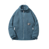 Men's Autumn Winter Coat Stand Collar Cotton Coat with Solid Color