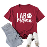 Boy Mama T Shirts Lab Mama Letter Print Short-Sleeve T-shirt