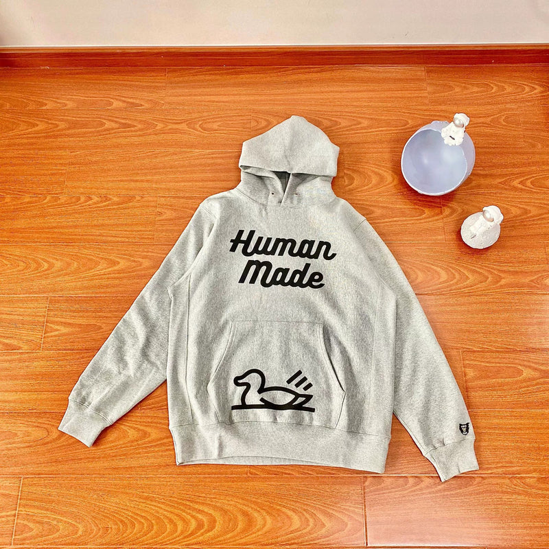 Human Made Hoodie Sketch Duck Hooded Fleece Lined Sweater Loose