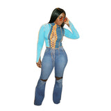 Women Plus Size Jeans Fashion Ripped Jean