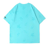 Men's T Shirt Summer Casual Tops Short Sleeve T-shirt Men's High Street Fashion Brand round Neck Half Sleeve BF Idle Style Trendy Loose Half Sleeve