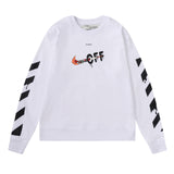 Off White Long Sleeve Round Neck Sweater Autumn And Winter Crew Neck Pullover Sweatshirt Men And Women