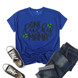 Boy Mama T Shirts Clover Lucky Mama Printed Short Sleeve T-shirt