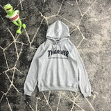 Thrasher T Shirt Autumn Flame Letter Hooded Sweater Cotton Loose Sports