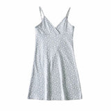 Kim Kardashian Marilyn Monroe Dress Summer Floral Dress Slim Fit V-neck Skirt with Shoulder Straps