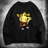 Men and Women Pokemon Pikachu Hoodie Pokémon Pikachu Crew Neck Pullover Sweatshirt