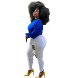 Women Plus Size Jeans Leopard Splicing Slim Denim Pencil Pants