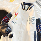 Corduroy Patch Jacket Corduroy Baseball Uniform Jacket Loose