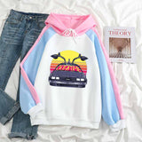 Back to the Future Costume Winter Color Block Hoodie for Women