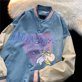 Corduroy Patch Jacket Spring and Autumn Corduroy Coat Men's Baseball Uniform