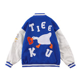 Blackair Jacket Baseball Uniform Loose Casual PU Leather Sleeve Men's and Women's Jacket