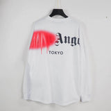Palm Angels Casual Long Sleeve T-shirt Inkjet Printing High Street Loose Version