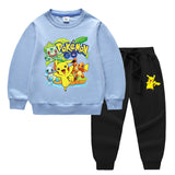 Children Pokemon Pikachu Hoodie & Pant Set Two-Piece Baby Cotton Sweater Set