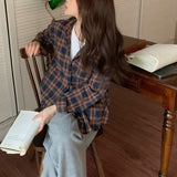 Beth Dutton Outfits Black and White Plaid Shirt Women's Baggy Coat Long Sleeve Shirt