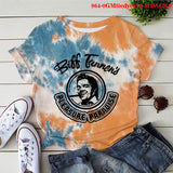Back to the Future Costume Printed Tie-Dyed Adult Milk Silk Short Sleeve T-shirt