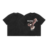 Present T Shirt Eagle Print Distressed Summer round Neck T-shirt