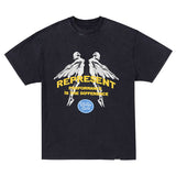 Present Angel T Shirt Present Retro Washed Angel Letter Puff Print Short Sleeve Shirt