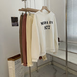 Harvard Sweatshirt 1977 Printed Pullover round Neck Fleece-Lined Sweater