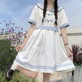 Gothic Lolita Harajuku Style Clothing Embroidered Chinese Knot Button Contrast Color Short Sleeve Dress