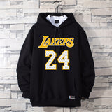 In Memory of Kobe Hoodie Commemorative Kobe No. 24 Hooded Sweater Sports Winter Fleece-Lined