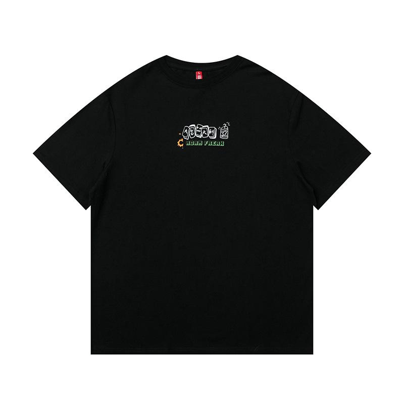 Men T Shirt Summer Casual Tops Men's Clothes Summer Wear National Fashion Boys round Neck Short Sleeve Casual Loose-Fitting T-shirt