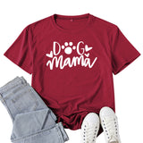 Boy Mama T Shirts Dog Mama Letter Print T-shirt
