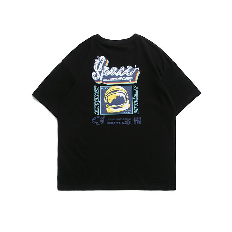 Men T Shirt Summer Casual Tops Men's Clothes Summer Wear Retro Men's round Neck Short Sleeve Beautiful Casual Helmet Printed T-shirt Fashion