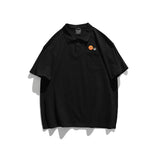 Man Summer T Shirt Loose Preppy Style Polo Shirt Half Sleeve