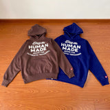 Human Made Hoodie Velvet Padded Hooded Sweatshirt Loose Couple