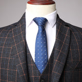 Seersucker Suit Men's Three-Piece Business Suit