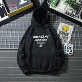 Slogan Graphic Hoodie Blue Printed Coat