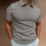 Polo Shirts Summer Stripes Short Sleeve Men's T-shirt