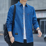 Denim Shirts Young Men's Long-Sleeved Denim Shirt