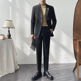 Double Brewed Seersucker Suit Casual Suit Men's Dress