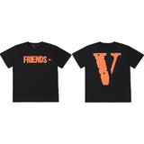 Vlone Friends Men's Casual Fashion Short Sleeve Men's and Women's Tshirt