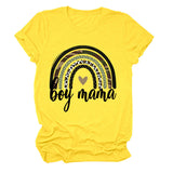 Boy Mama T Shirt Camouflage Leopard Print Rainbow Mother's Day T-shirt