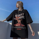 Men's T-shirt Summer Casual Tops Cartoon Printed Short Sleeve T-shirt Men's I round Neck Half Sleeve Trendy Loose