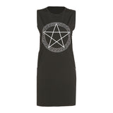 Summer Sexy Sleeveless Split Sheath Print Loose Street Shot Dress for Women