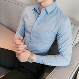 Men's Shirts Embroidered Long-Sleeved Shirt